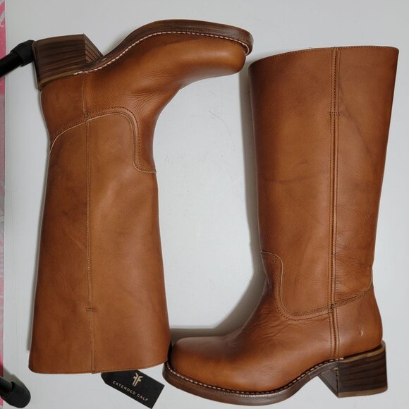 NEW Frye Campus 14L Boots Womens 9.5 Saddle Brown Chore Equestrian Extended Calf - Picture 2 of 10